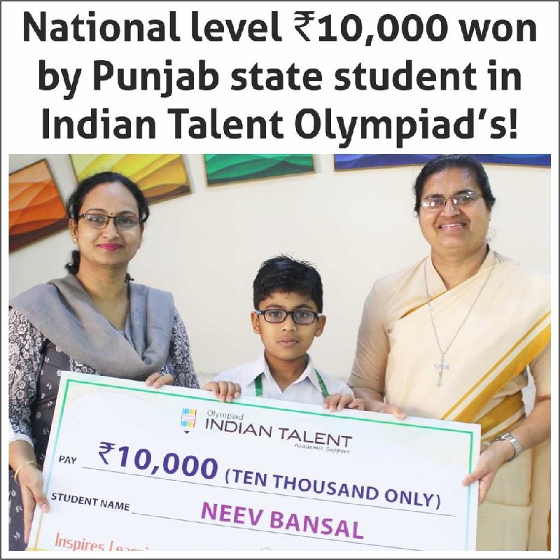 ITO National Level 10000 Won By Punjab State Student In Indian Talent Olympiad
