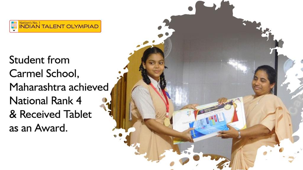 Student Of Carmel School Achieved National Rank 4 And Won A Tablet